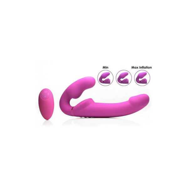 Inflatable Strapless Strap-on Inflatable Function with Remote Control Pink - Image 2