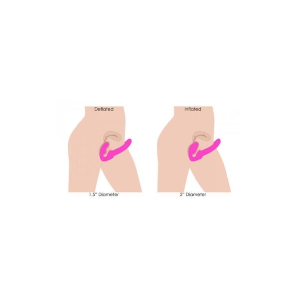 Inflatable Strapless Strap-on Inflatable Function with Remote Control Pink - Image 4