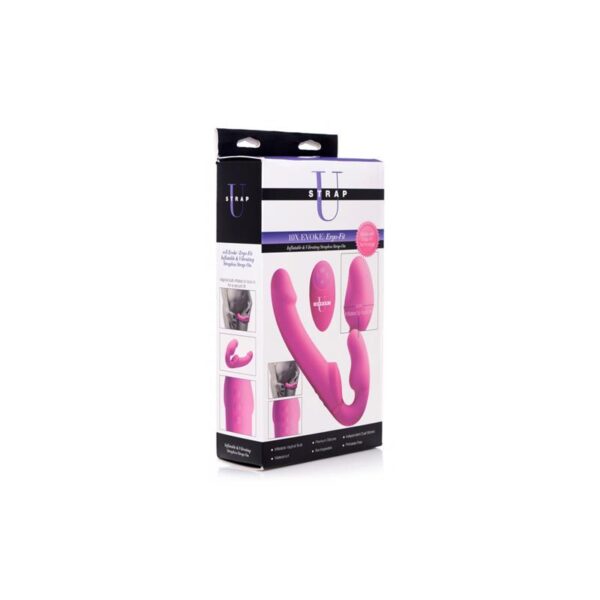 Inflatable Strapless Strap-on Inflatable Function with Remote Control Pink - Image 5