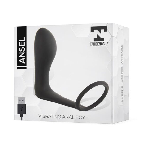 Ansel Anal Plug with Vibration and Cock Ring USB Silicone - Image 4