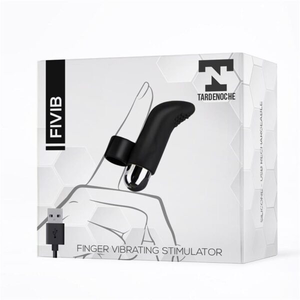 Fivib Finger Vibrating Stimulator USB Silicone Black - Image 2