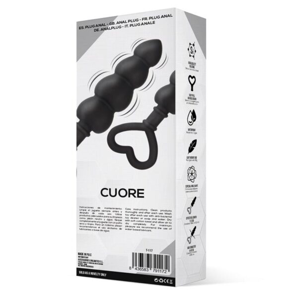 Cuore Anal Plug Silicone Black - Image 3