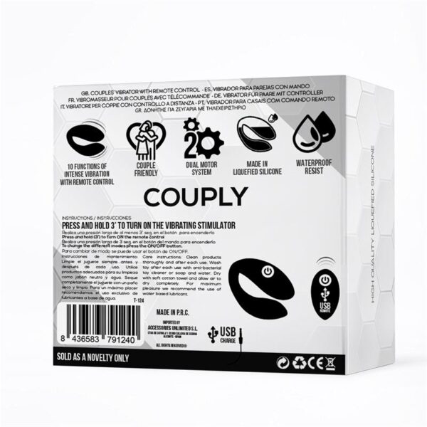 Couply Couple Toy with Remote Control USB Unibody Liquid Silicone - Image 3