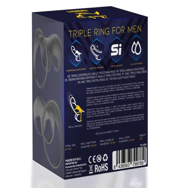 Driade Triple Ring for Men Silicone - Image 6