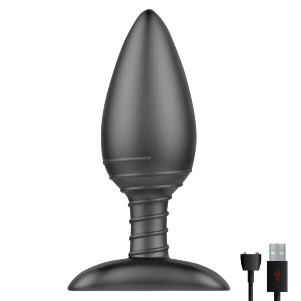 Asher Butt Plug with Remote Control Magnetic USB Black - Image 4