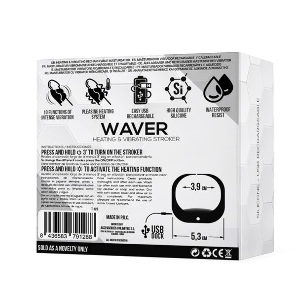 Waver Male Masturbator Heat and Vibration Function Flexible USB Silicone - Image 3