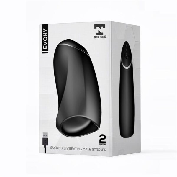 Evony Oral Sex Male Masturbator Suction and Vibration 2 Motors USB Silicone - Image 2