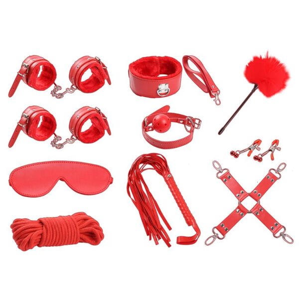 Bondage Set 10 Pieces Red - Image 3