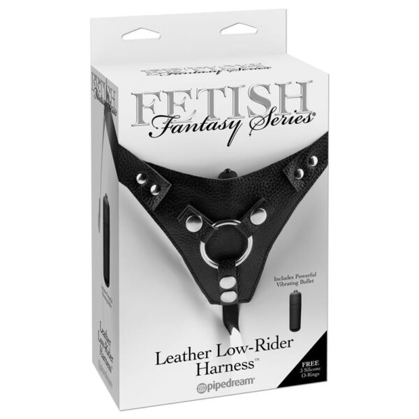 Fetish Fantasy Series Leather Low-Rider Harness-Bl - Image 2