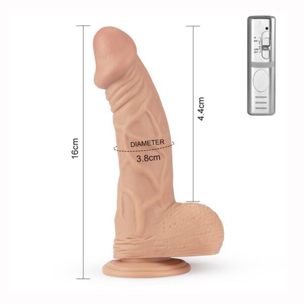 Dildo Real Extreme Dildo with Vibration 9 Flesh - Image 4