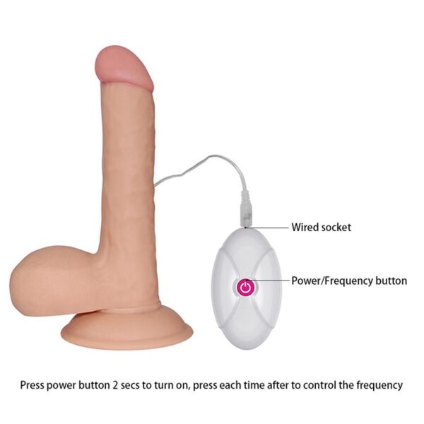 Dildo The Ultra Soft Dude with Vibration 7.5 Flesh - Image 6