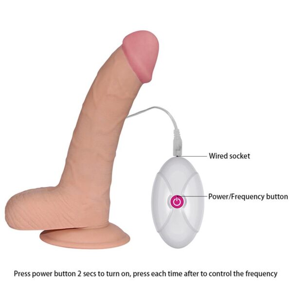 Dildo The Ultra Soft Dude con Vibración 8.8 Natural - Image 6