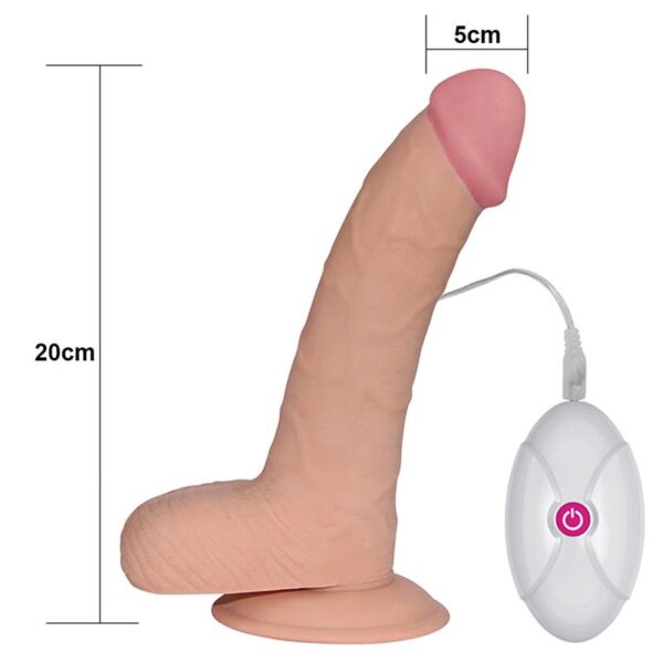 Dildo The Ultra Soft Dude con Vibración 8.8 Natural - Image 7