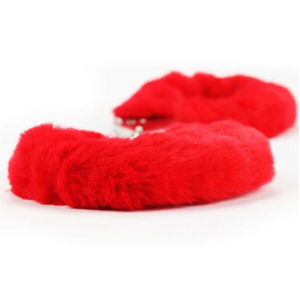 Furry Metal Handcuffs Red - Image 5
