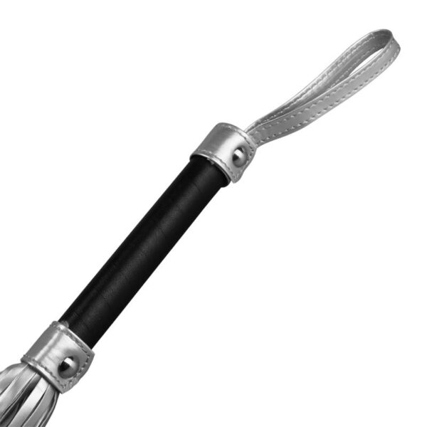 Flogger Faux Leather Silver and Black - Image 3