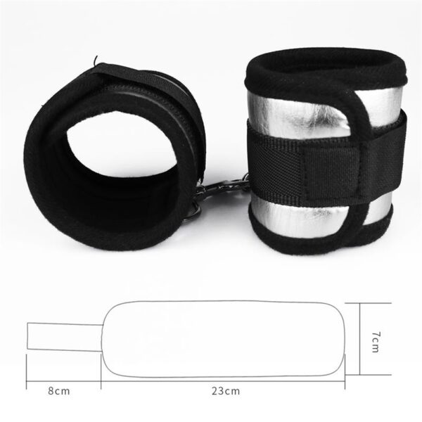 Velcro Handcuffs  Black and Silver - Image 2