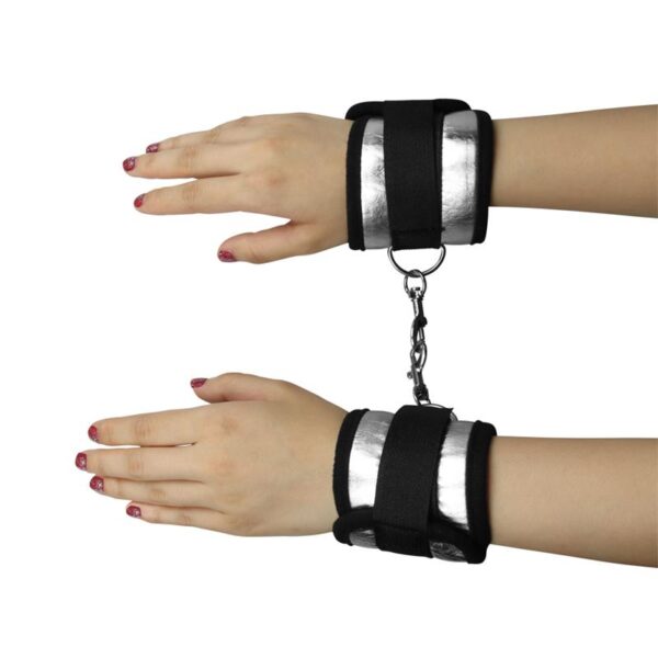 Velcro Handcuffs  Black and Silver - Image 5