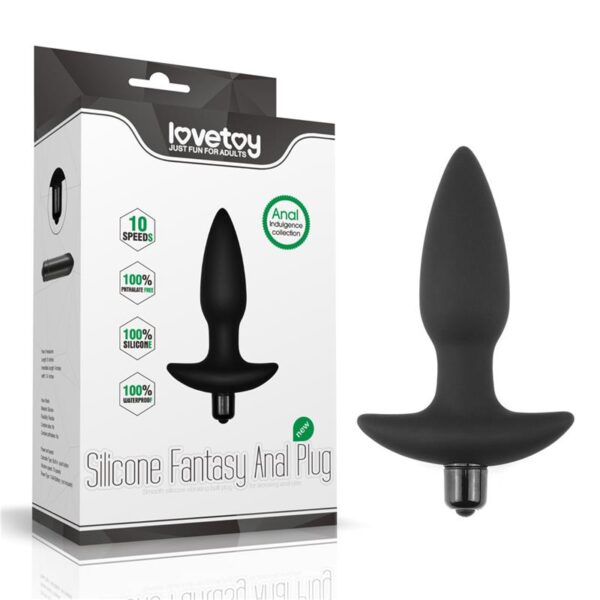 Butt Plug Fantasy Plug with Vibration Black - Image 6