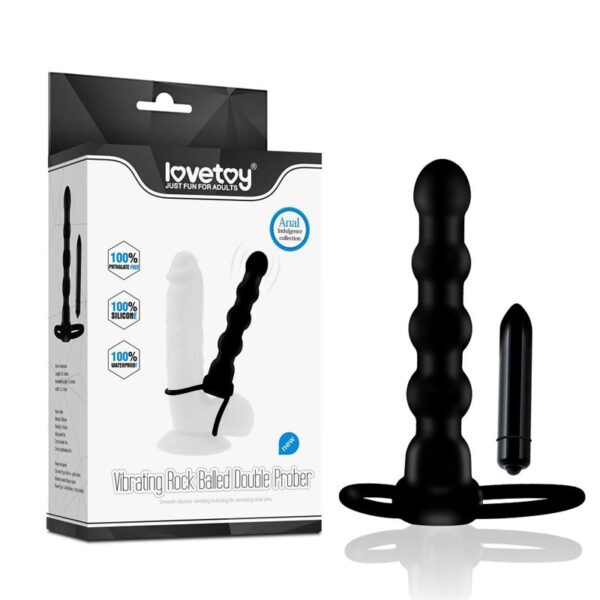 Butt Plug Double Prober with Vibration Black - Image 9