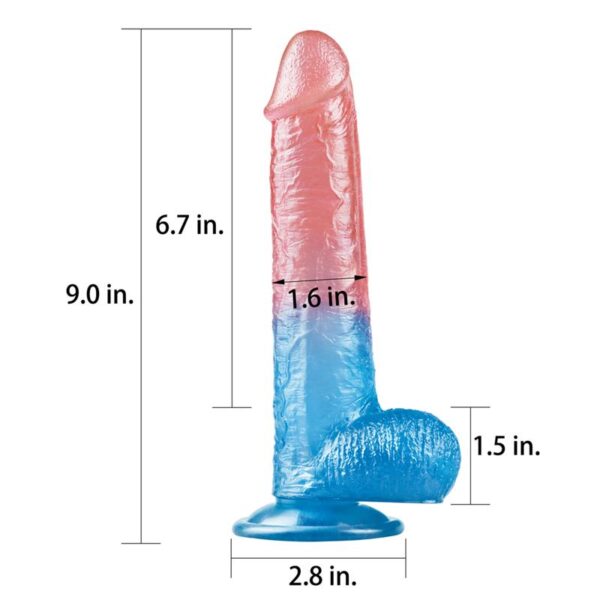 Dildo Dazzle Studsv 9 Pink and Blue - Image 2