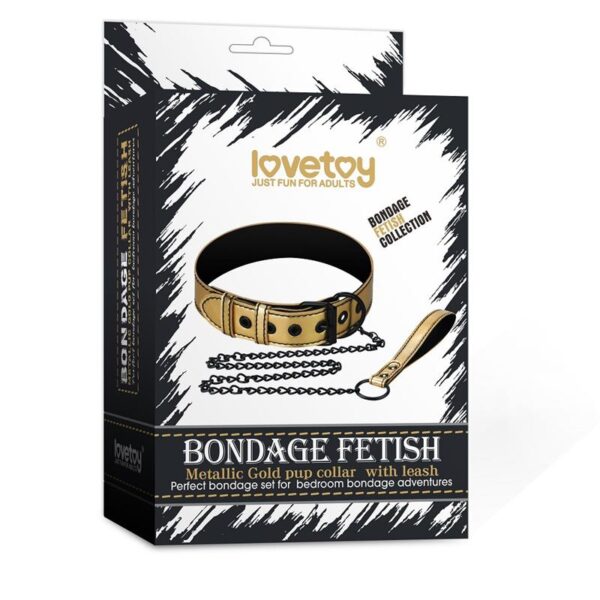 Collar with Leash Bondage Gold - Image 5