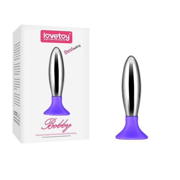 Butt Plug Bobby Metal and Silicone Purple - Image 2