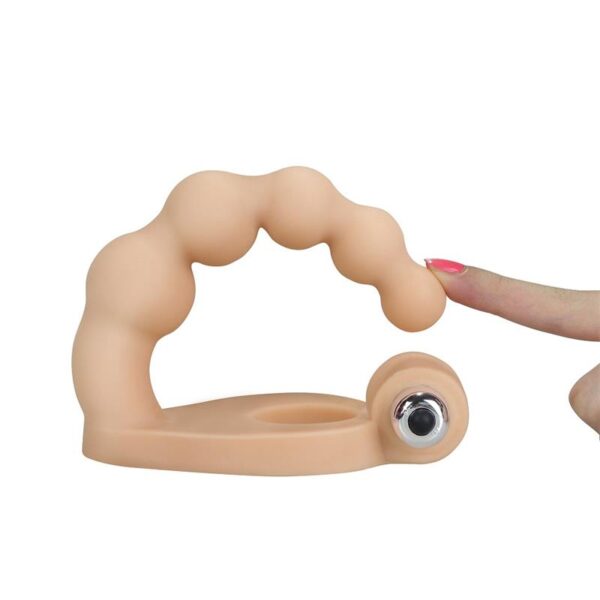 Anal Stimulator The Ultra Soft Bead 6.5 with Vibration Flesh - Image 3