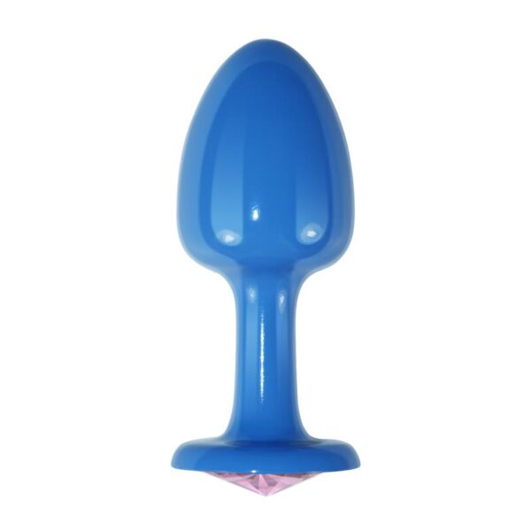 Metal Butt Plug Blur Rosebud with Pink Jewel - Image 2