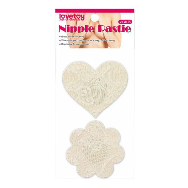 Pack Nipple Covers Flower and Heart Beige - Image 2