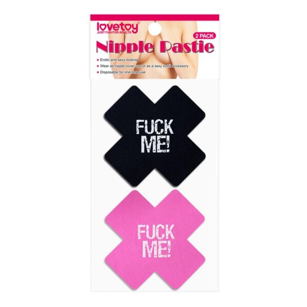 Pack Nipple Covers Cross Black and Pink FUCK ME - Image 2