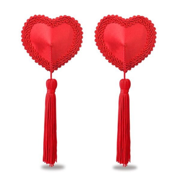 Nipple Covers Reusable Heart Red - Image 3