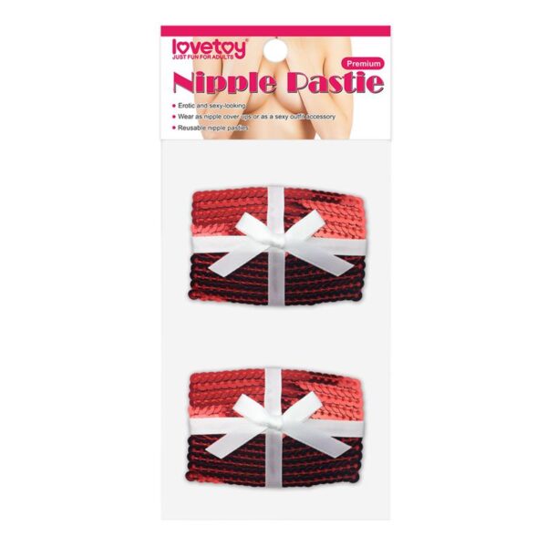 Nipple Covers Reusable Sequin Red - Image 2
