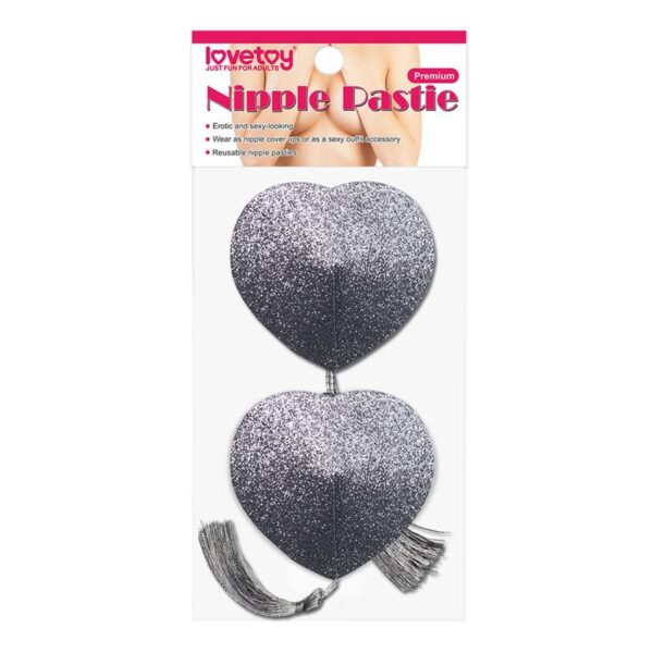 Nipple Covers Reusable Silver Glitter - Image 2