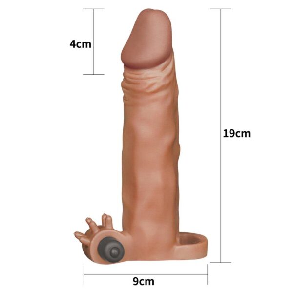 Penis Sleeve with Vibration Add 2 Pleasure X-Tender Brown - Image 5