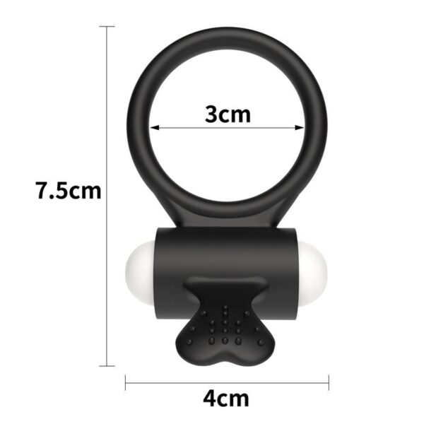 Vibrating Cockring Power Clit Black - Image 6