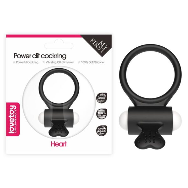 Vibrating Cockring Power Clit Black - Image 7