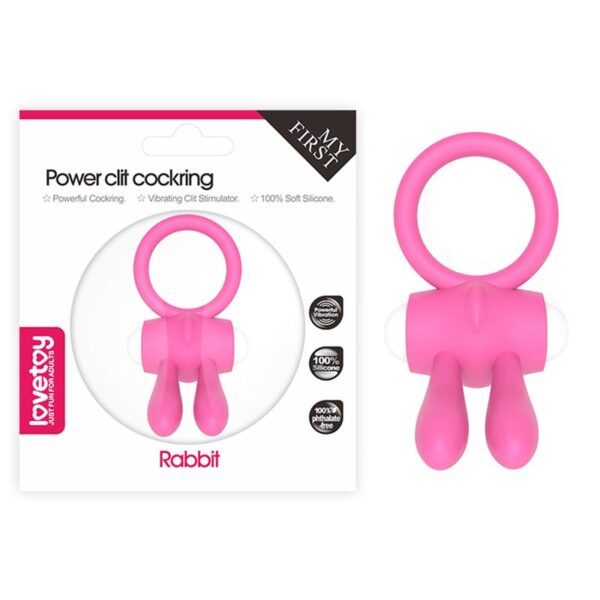 Vibrating Cockring Power Clit Pink - Image 6