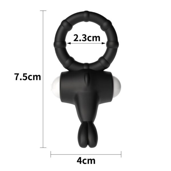 Vibrating Cockring Power Clit Black - Image 5