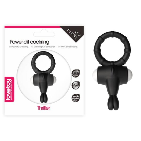 Vibrating Cockring Power Clit Black - Image 6