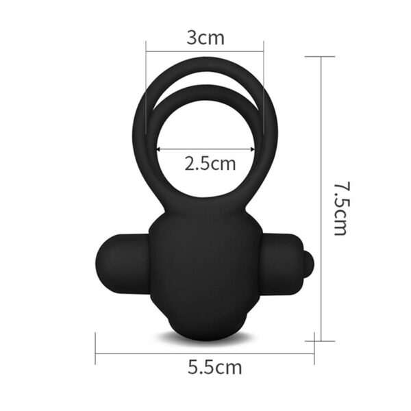 Double Vibrating Cockring Power Clit Duo Black - Image 7