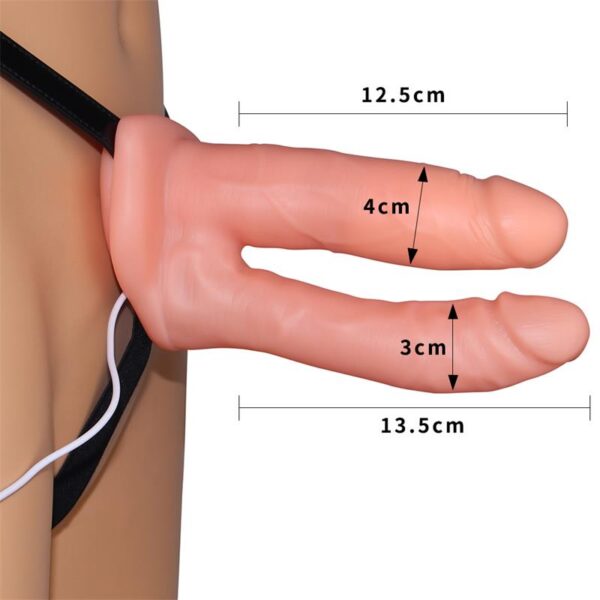 Double Hollow Dildo  Strap On Vibrating - Image 2