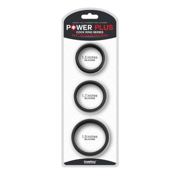 Pack of 3 Penis Ring Power Ring Black - Image 2