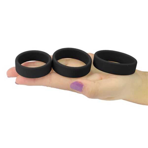 Pack of 3 Penis Ring Power Ring Black - Image 3