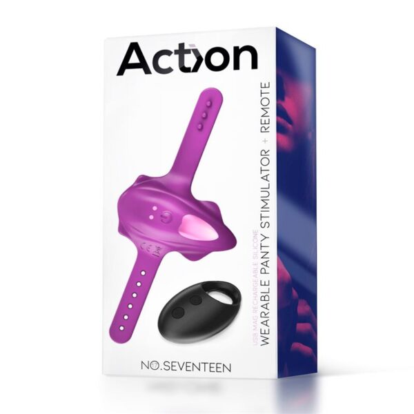 No. Seventeen Panty Stimulator Remote Control Magnetic USB Purple - Image 2