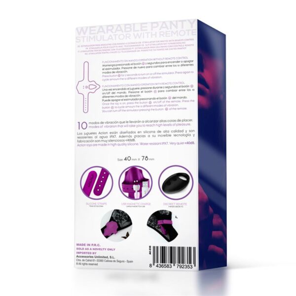 No. Seventeen Panty Stimulator Remote Control Magnetic USB Purple - Image 3