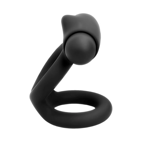 Denver Double Cockring with Vibrating Bullet USB Silicone Black - Image 7