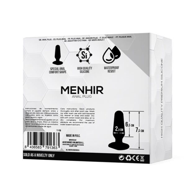 Menhir Anal Plug Silicone Black - Image 3