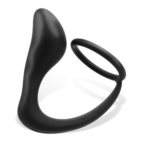 Randal Butt Plug with Penis Ring Silicone Black - Image 4