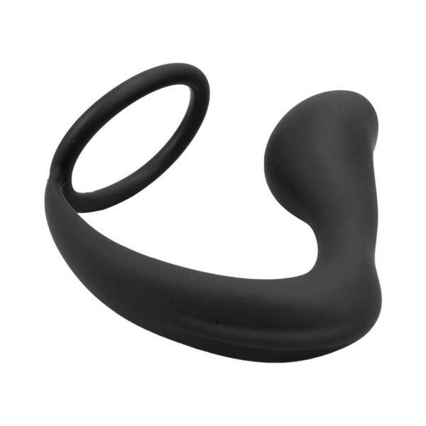 Randal Butt Plug with Penis Ring Silicone Black - Image 6