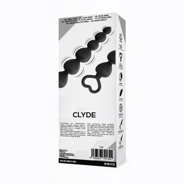 Clyde Beaded Butt Plug with Easy Pull Ring Silicone Black - Image 3